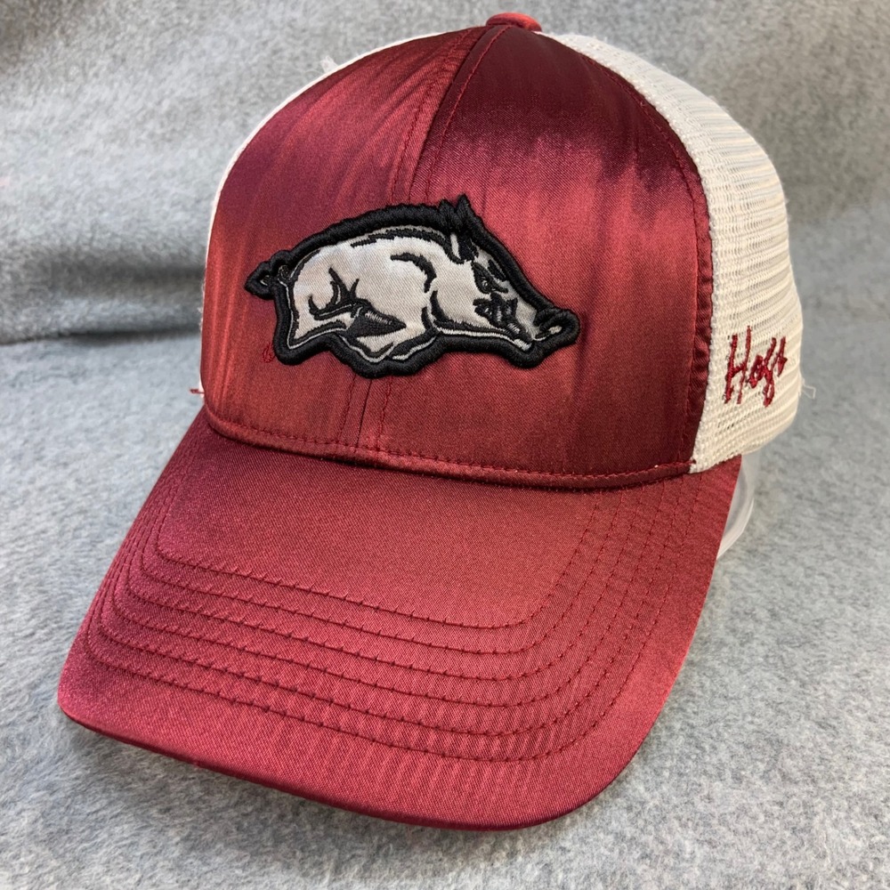 Arkansas Hogs Razorbacks Women Maroon Top of the World Trucker Hat Satin Hog OS